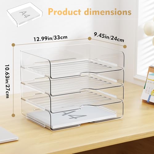 Modern YKLSLH 4 Trays Paper Organizer Letter Tray - Acrylic Desk