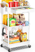 Minimalist SUNALLY 3 Tier Rolling Cart with Drawer, Bathroom