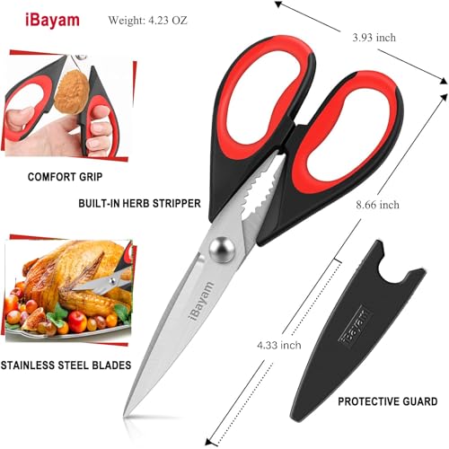 Classic iBayam Kitchen Scissors All Purpose Heavy Duty 2 Pack Collection