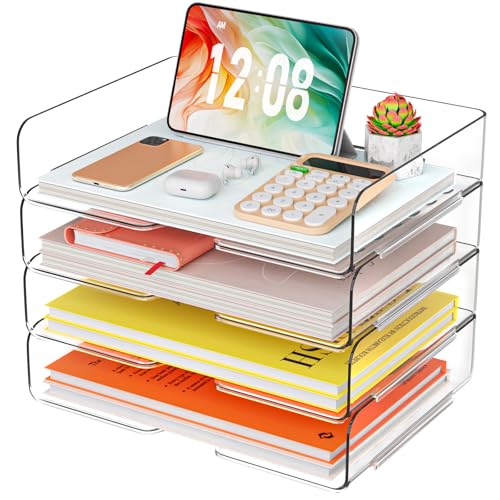Modern YKLSLH 4 Trays Paper Organizer Letter Tray - Acrylic Desk